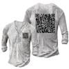 Men's Fashion Casual Button Loose Long Sleeve Spoof Fun Printed Pullover