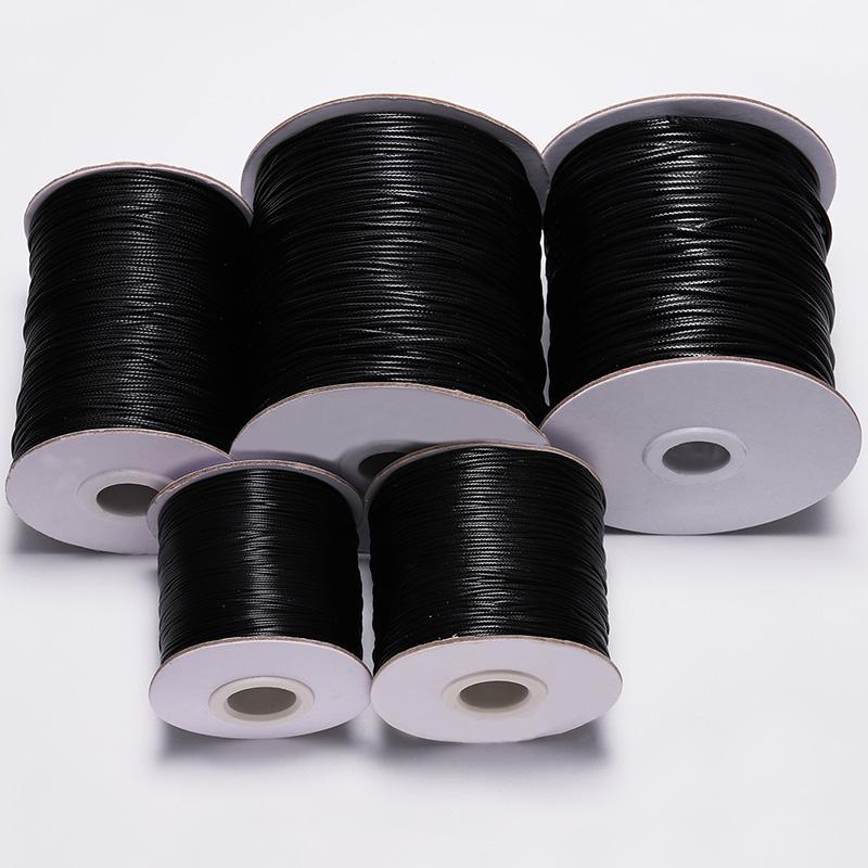 

10m/Lot Dia 0.5mm-2mm Black Waxed Cotton Cord Waxed Thread Cord String Strap Necklace Rope For Jewelry Making Supplies Wholesale 0.5mm