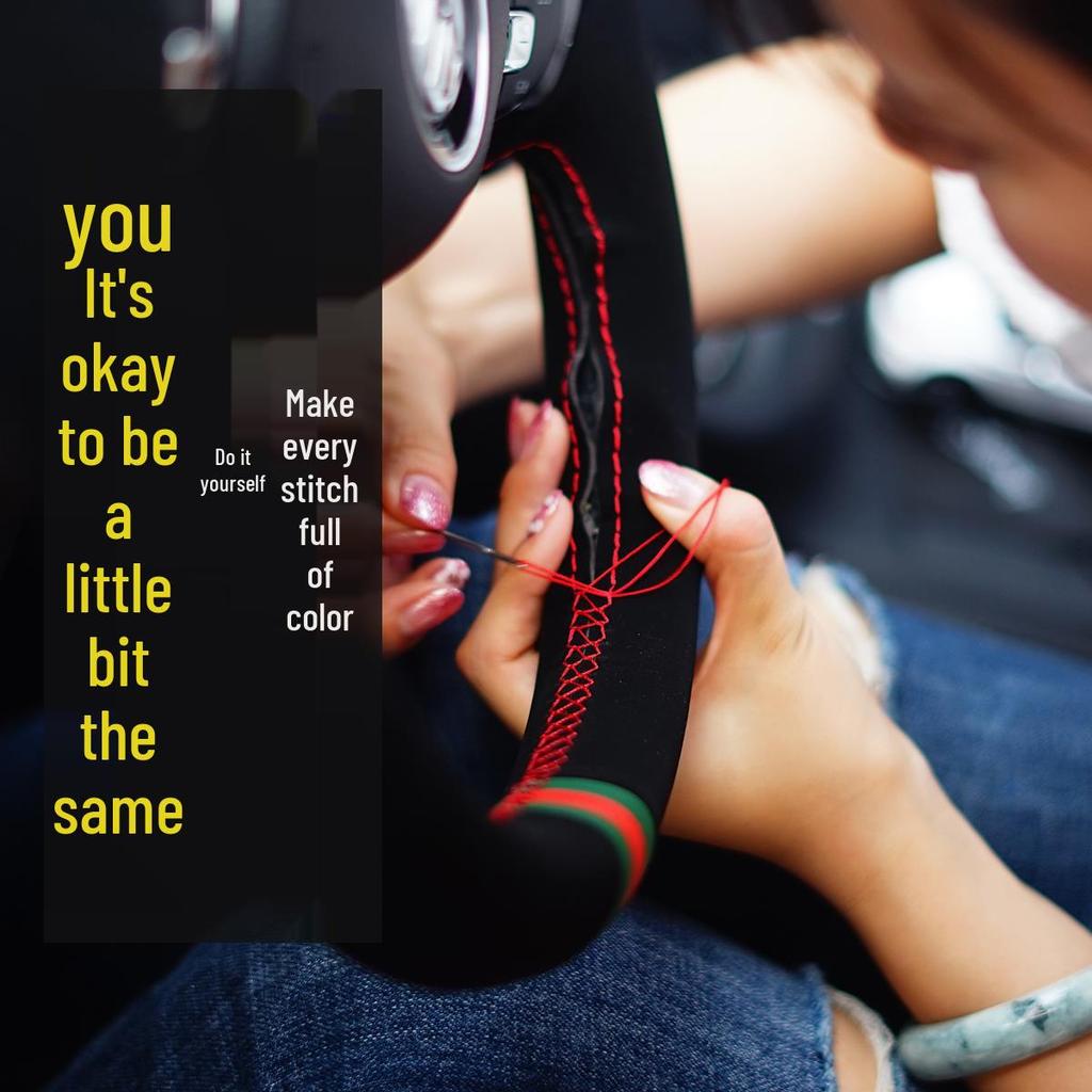 Pokrowiec na kierownicę Volvo S80L Prawdziwa skóra Zamsz Ręcznie szyty Pełne pokrycie dla modelu 2009