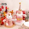 Christmas Candy Jar Christmas Plush Santa/Snowman/Elk Candy Holder Pink Candy Storage Box Fruit Packaging Jar for Home Decor