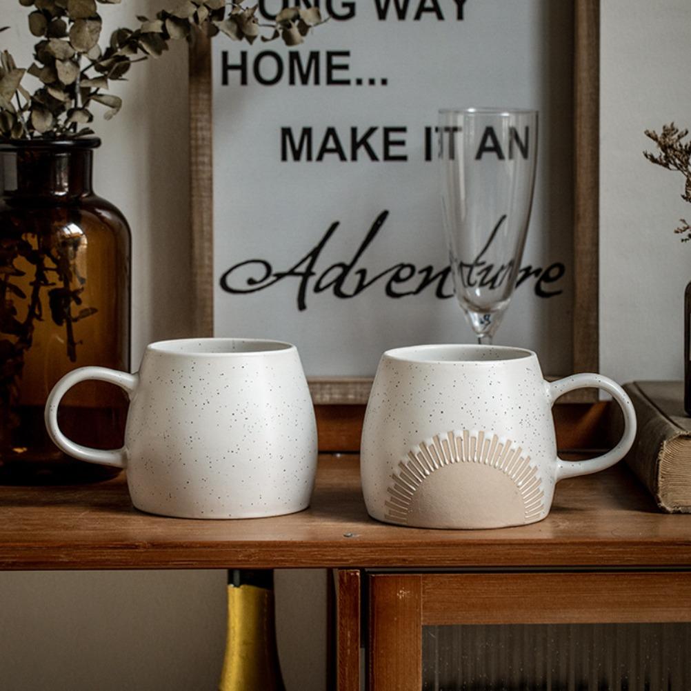 American Style Relief Coffee Cup Crown Ceramics Mug Household Ceramic Coffee Mug Vintage Beverage Shop Espresso Cup Gifts