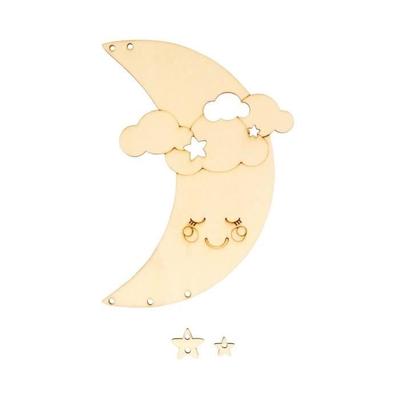 Dreamcatcher - MEGACREA DIY - Engraved Moon - 15.9 X 11 Cm - Beige