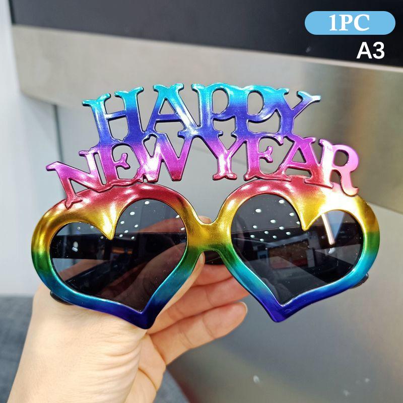 2026  Year'S Eve Party Glasses Multi-Color Fashionable Novelty Eyewear Photo Prop Party Decorations Christmas Gift