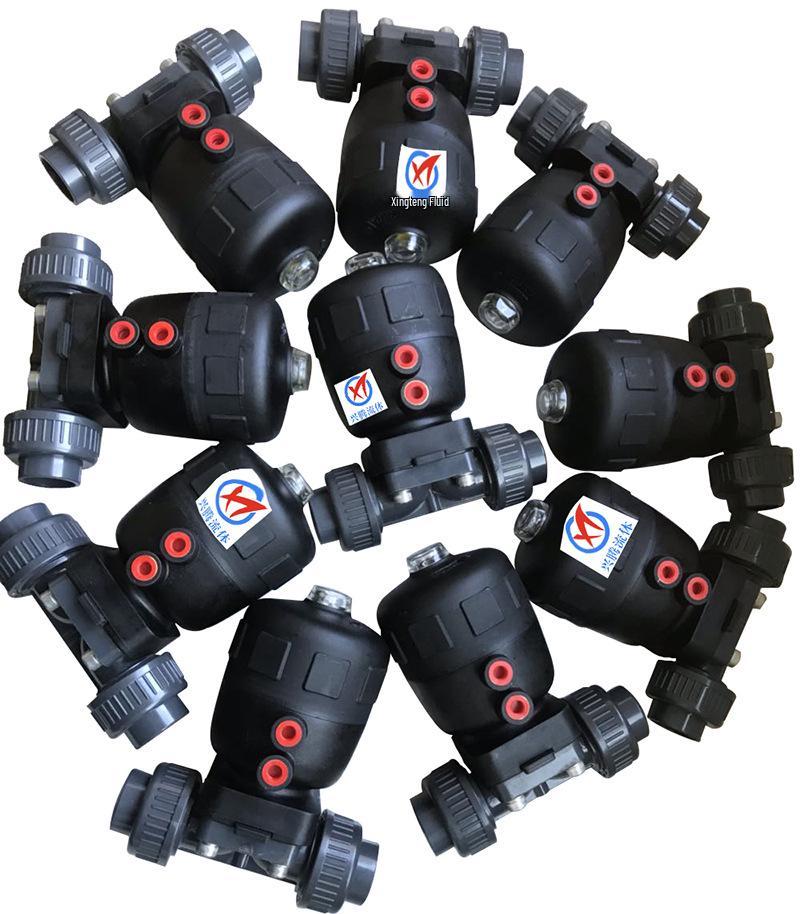UPVC Acid & Alkali Resistant Pneumatic Diaphragm Valve - Double Union PPH Polypropylene