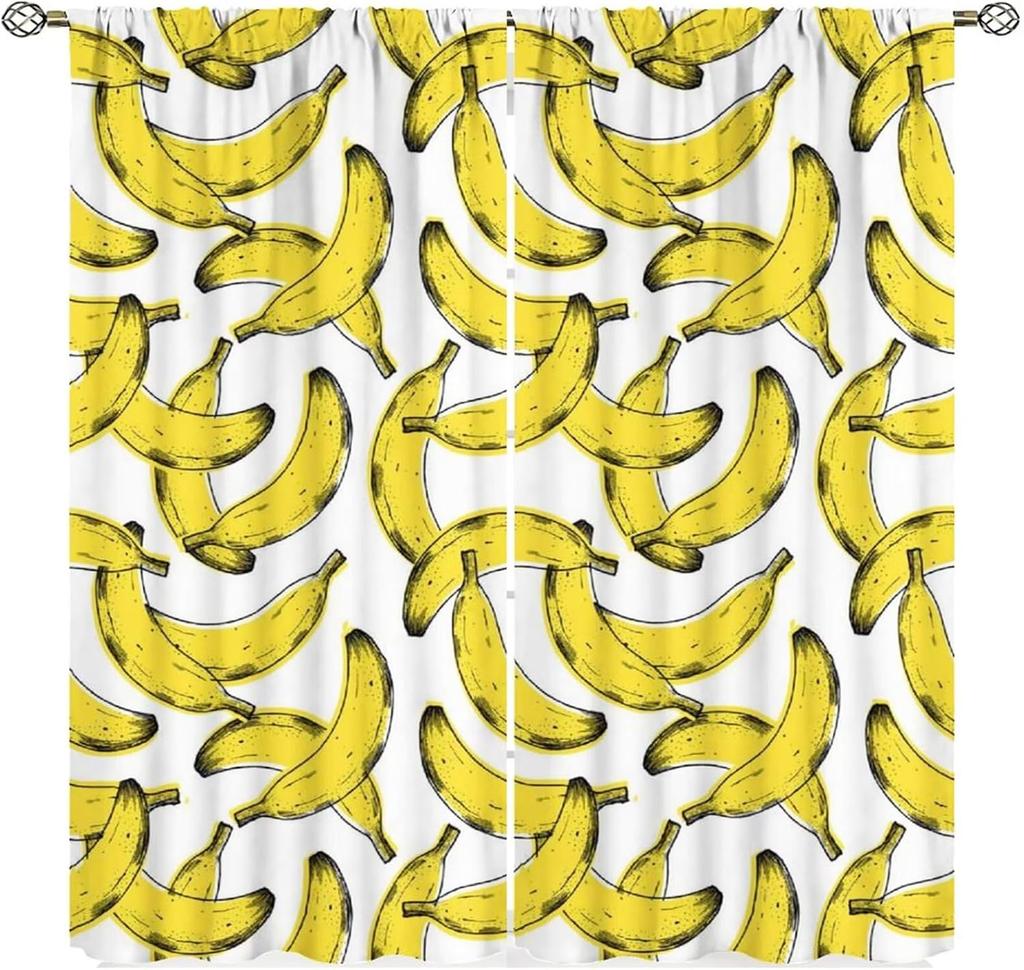 Chef Window Curtains, Fat Funny Cook Theme Curtains For Bedroom & Living Room, Red Black Buffalo Check Plaid Kitchen Drape