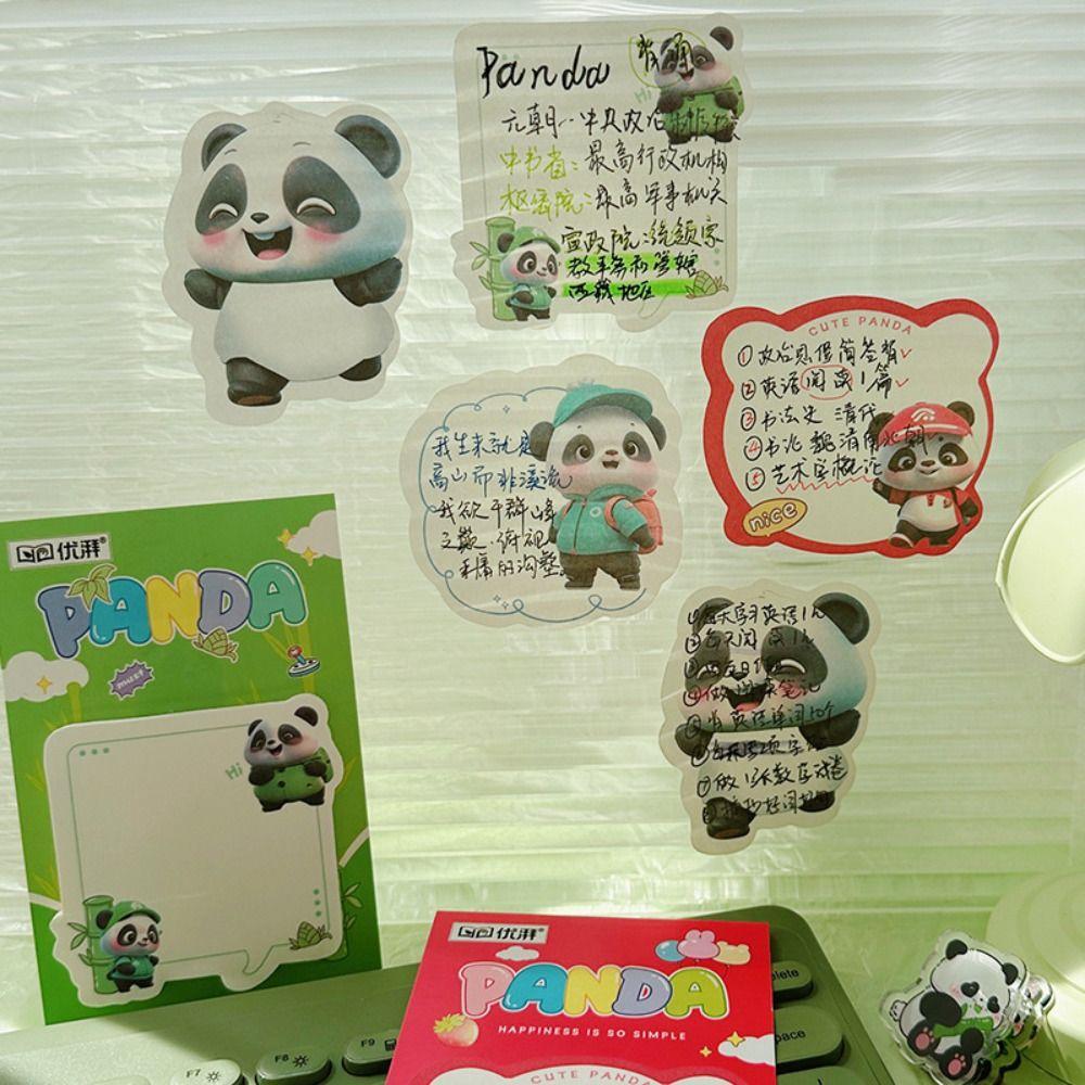 8Pcs Thickened Panda Sticky Notes 4 Model Square Memo Pad Self-Adhesive Memo Student