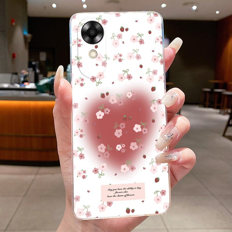 Jelly Case For OPPO A17K A17 CPH2477 CPH2471 Capa Flower Butterfly Bow Phone Cases OppoA17 A 17 17K 4G Soft Silicone TPU Cover