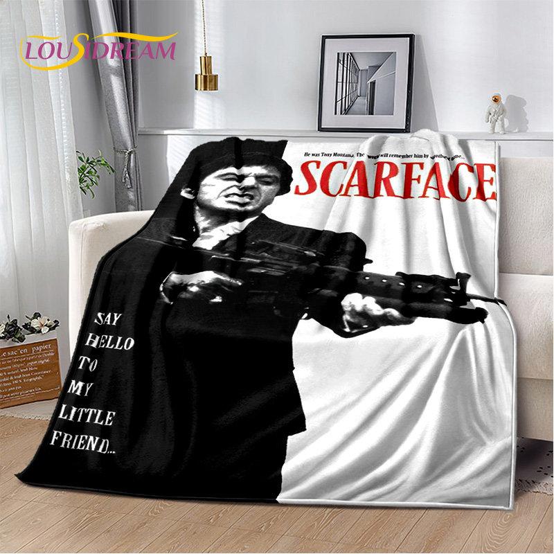 Movie Scarface Tony 3D Printing Soft Plush Blanket,Flannel Blanket Throw Blanket for Living Room Bedroom Bed Sofa Picnic Cover