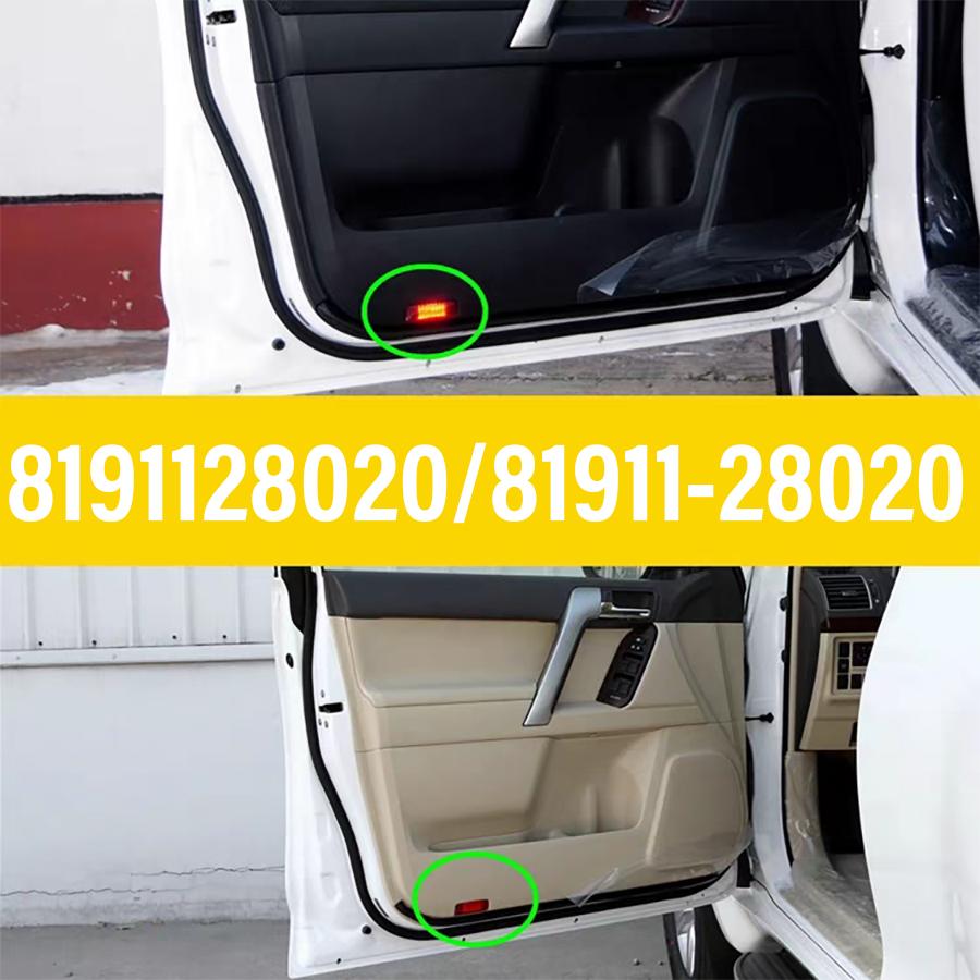 2Pcs Car Door Reflex Reflector Lamp Cover Shell Case For Toyota Land Cruiser LC200 LC150 Car Accessories 8191128020/8123030200