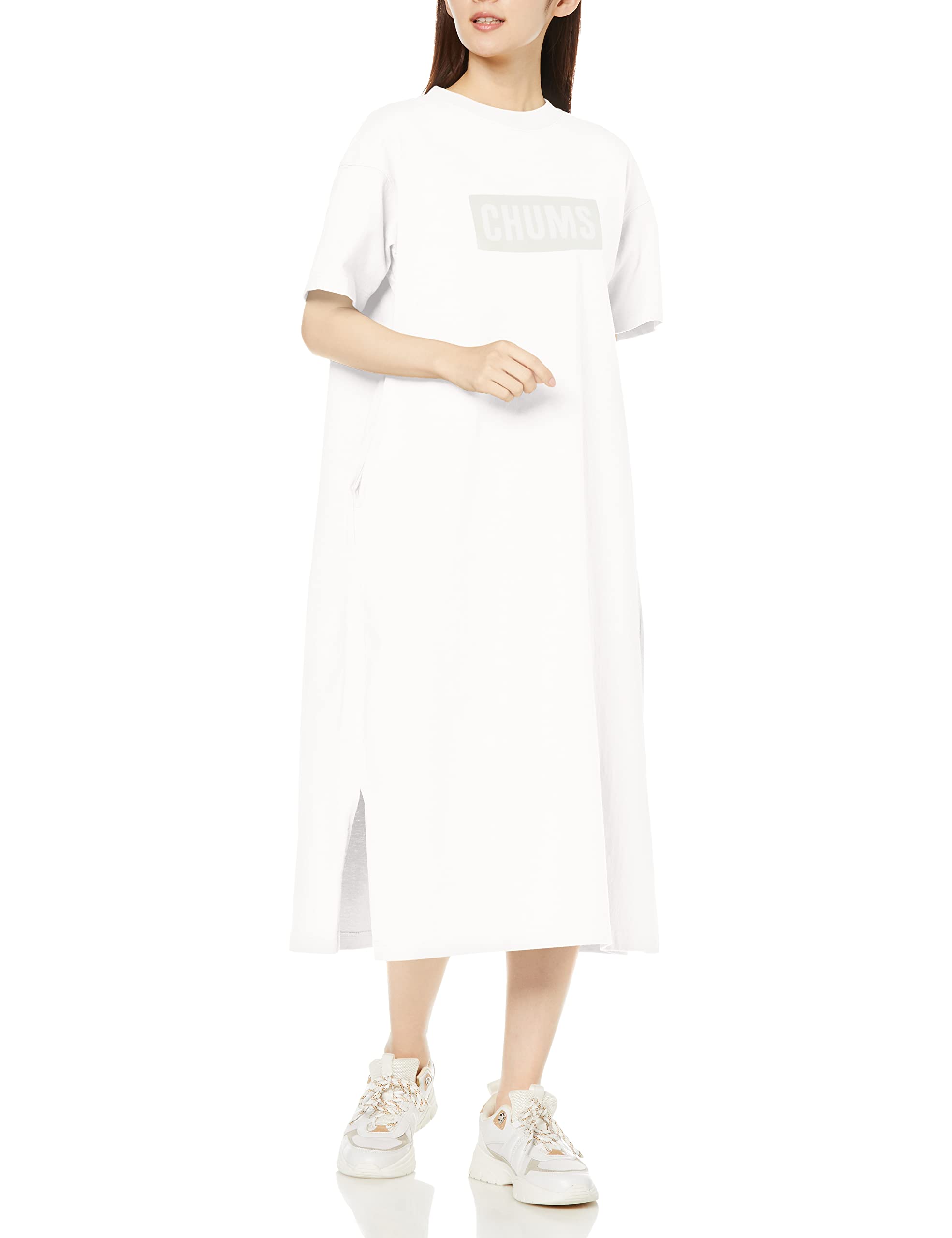 

Chums Heavy Weight Logo White WM Women s Dress, белый