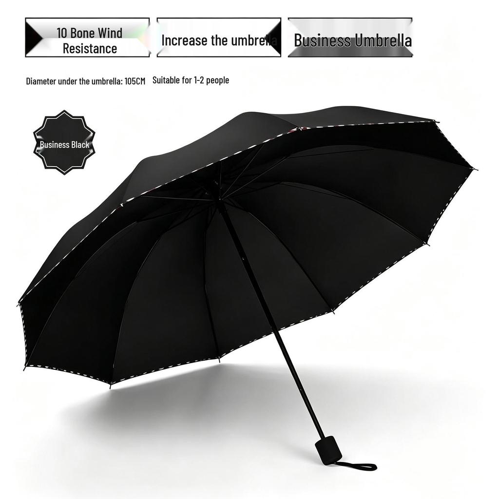 Extra-Large Folding Double Person Sunshade Umbrella with Black Glue Protection