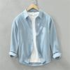 Camicia da Uomo a Manica Lunga Regular Colore Uniforme Camicia per Giovani Lavoro Autunno Abbigliamento da Uomo Camicie Casual Larghe