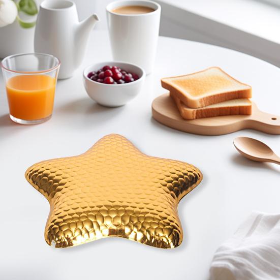 Creative Star-Shaped Metal Dessert Tray Small Appetizer Plate for Cake Fruit