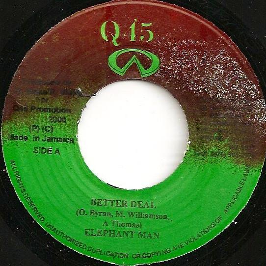

7inch Record ELEPHANT MAN - Better Deal NONE Q45 2000 Jamaica Reggae, Ska & Dub Used