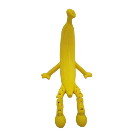 

3D Printed Banana Figurine with Articulated Legs Movable Joints Banana Fidget Toy Cartoon Fruit Desktop Decoration Ornament A