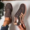 De Xun Shoes' New Flat Casual Shoes for Women, Retro Lace-up Sports Casual Shoes