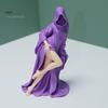 Soft Furnishing Accessory Purple Robe Girl Ornament, Gothic Halloween Style Sculpture, Durable Decor Figurine PLA Unique Collectible Figurine,