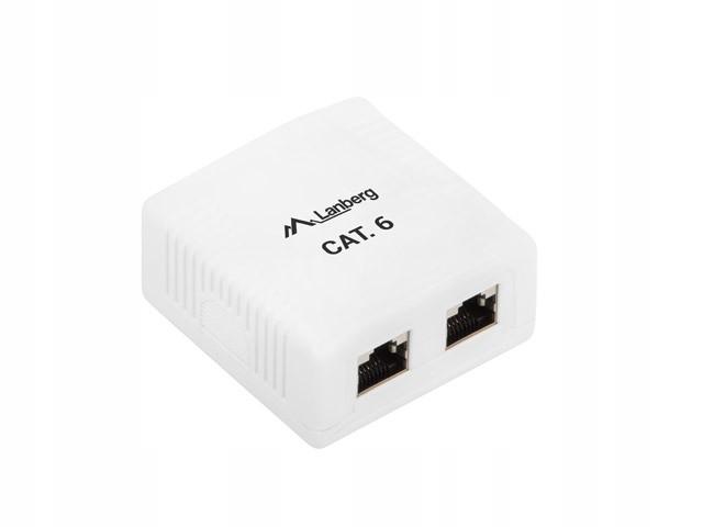 Gniazdo natynkowe Lanberg OU6-0002-W kat.6 2X RJ45