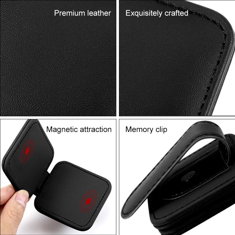 Leather Car Visor Glasses Clip For KIA Rio 5 Ceed Cerato K2 K3 K4 Sportage Picanto Optima Sorento Sunglasses Holder Accessories