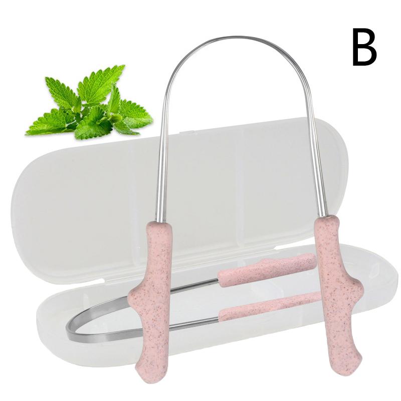 Stainless Steel Tongue Scraper With Storage Box Oral Cleaner Brush Fresh Cleaning Hygiene High Quality Tongue Scrape