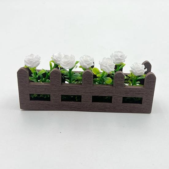 Miniatur Blumen Zaun Pflanzkasten Mini Hochbeet Figure Modell 1/12 Maßstab Puppenhaus Feengarten Dekoration Zubehör
