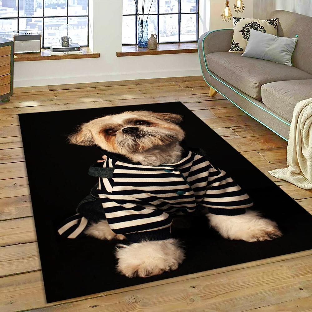 Cute Dog Cartoon Samoye,Chihuahua,Koki Pomeranian Husky Carpet Rug for Home Living Room Bedroom Sofa Doormat Decor,kid Non-slip