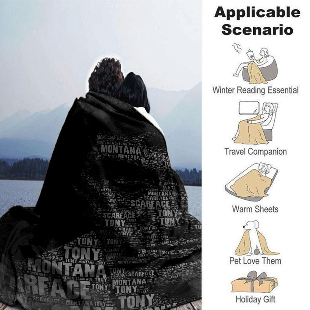 1pc Scarface-Inspired Flannel Blanket - Soft Cozy All-Season Throw for Bedroom, Sofa, Camping, Travel - Perfect Gift for Movie FansB28