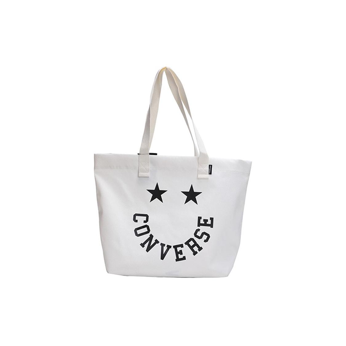 

New Converse Canvas Bag Shoulder Bag Handbag Regular Unisex White 10018457-A02 36.1*15.0*36.1CM