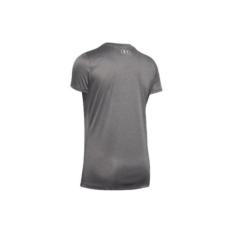 Under Armour Velocity Solid Crew Tee Women Tops Carbon-Heather 1298706-090