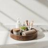 Walnut Rotating Tray NonSlip Solid Wood Organizer for Washroom Counter, Dressing Table
