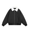 Unisex Oversized Winter Cotton Coat With Removable Fleece Collar Japanese Retro Style Warm Thick Parka Men Women