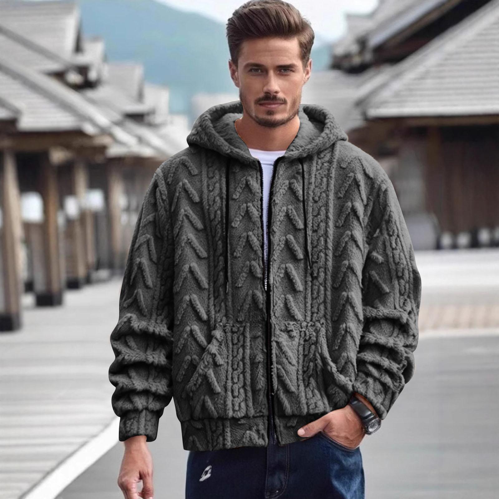 

Мужская однотонная толстовка с капюшоном из двухстороннего флиса, куртка из овечьей шерсти для молодежи XL