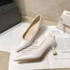 High Heels Single Shoes Women's 2025 Autumn New Pointed High Sense Shallow Mouth Pointed Thin Heel Temperament Fashion