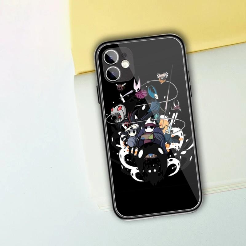 

Чехол для телефона Hollow Knight для IPhone 13 12 11 XS X 8 7 6 Plus Mini Pro Max SE 2022, черный ПК, стеклянный чехол из ТПУ для телефона iPhone 13
