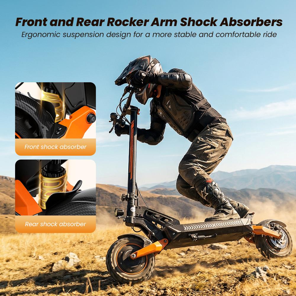 W12 Elektroroller 1500W*2 Doppelmotor 25Ah Akku 11'' Offroad-Reifen Doppelscheibenbremse Doppelfederung Geschwindigkeit 25KM/H Elektroroller