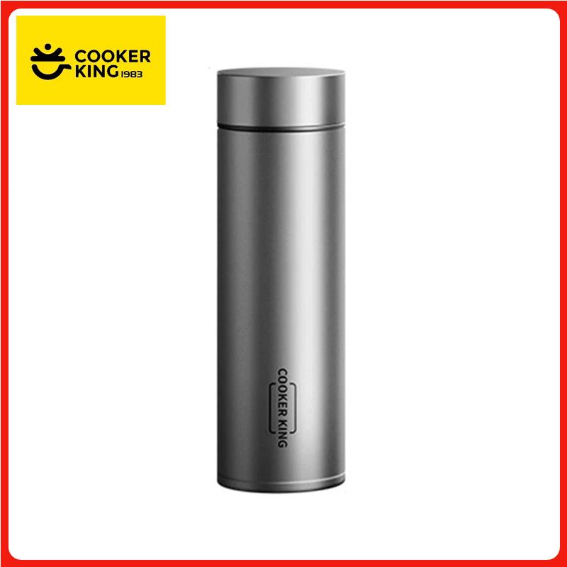 

COOKER KING 450ml Pure Titanium Vacuum Thermos Bottle Lightweight Insulated Water Bottle With Tea strainer Keep warm and cold 401-500ml сірий колір