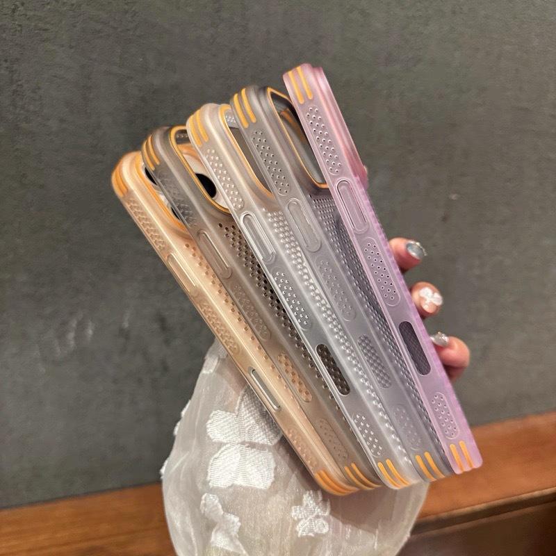 Applicable To Apple 17PROMAX Cooling Thin Circle Magnetic Suction Phone Case IPhone 17Air Contrast Color Anti Fall Protection Case