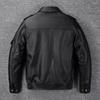 Hunting Leather Jacket Men Vintage Red Brown Black Genuine Cow Men'sLeather Jacket Pockets Real Skin Coat Autumn