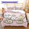 chiikawa Pattern Bedding,Quilt Set Quilt Cover Pillowcase Home Birthday Gift (1 * duvet cover + 2 * pillowcase, without core)