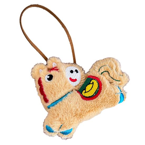 

Bag Pendant Plush Horse-Shaped Christmas Tree Decoration with Lanyard Hanging Ornament Festive Charm Holiday Decor коричневый