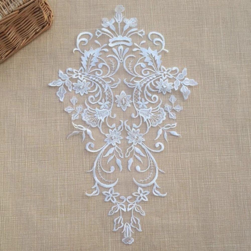 Handmade Flower Embroidery Applique Gorgeous Trim Clothing Accessories Fabric Applique Embroidery Flowers Patches Evening Dress