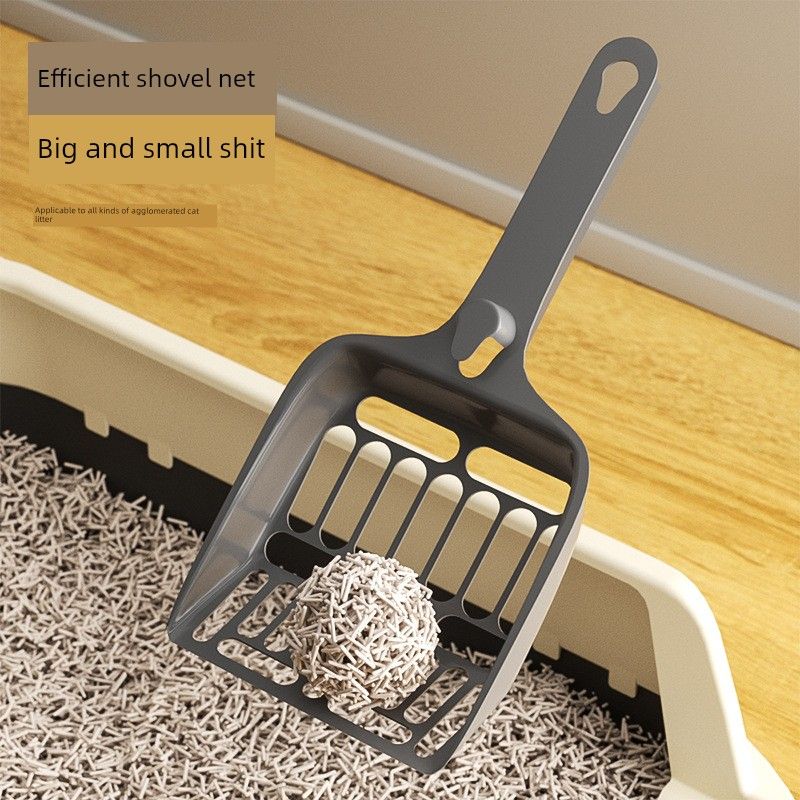 

Litter Box Oversized Splash-Proof Semi-Enclosed Kittens Cat Toilet For Home Deodorizing Filter Cat Poop Basin Pet Supplies Gray shovel