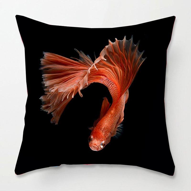 Tatami Bedside Square Pillow Animal Fish Print Pillow Case Home Sofa Pillow Cushion