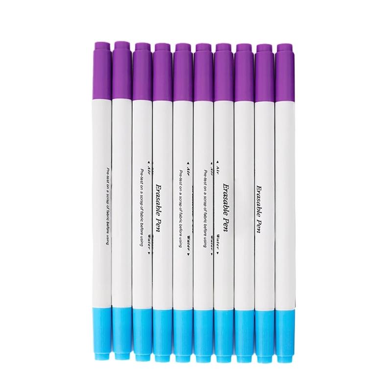 10x/Set Washable Fabric Marker Erasable Pen Sewing Fabric Markers Fabric Marker Pen Water Soluble Pen for Sewing