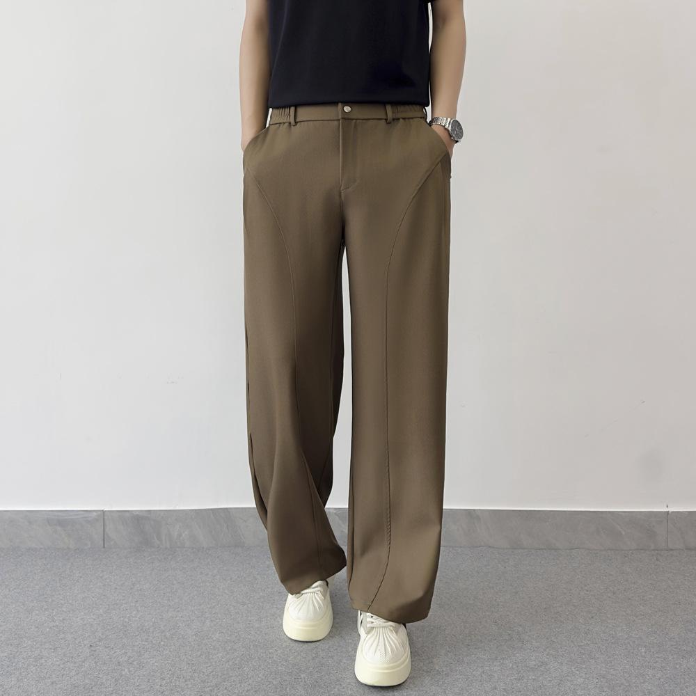 Korean Wear Casual Trousers Men's Drape Sense Advanced Sense Thin Loose Straight Wide Leg Suit Trousers