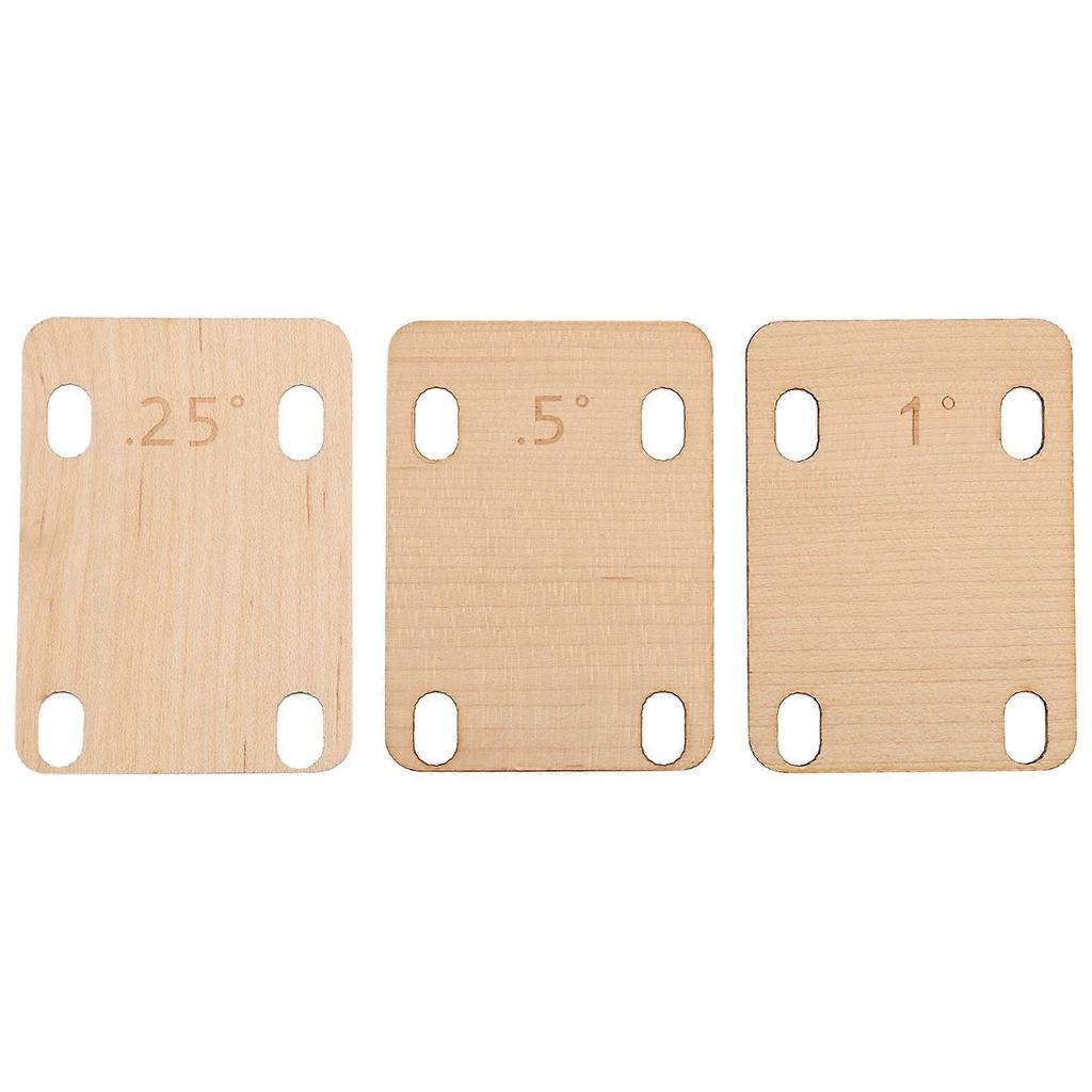 3 Pezzi Cunei per Manico di Chitarra, Protezione Cuneo per Manico di Chitarra in Legno d'Acero Massiccio 0,25, 0,5 e 1 Grado Chitarra