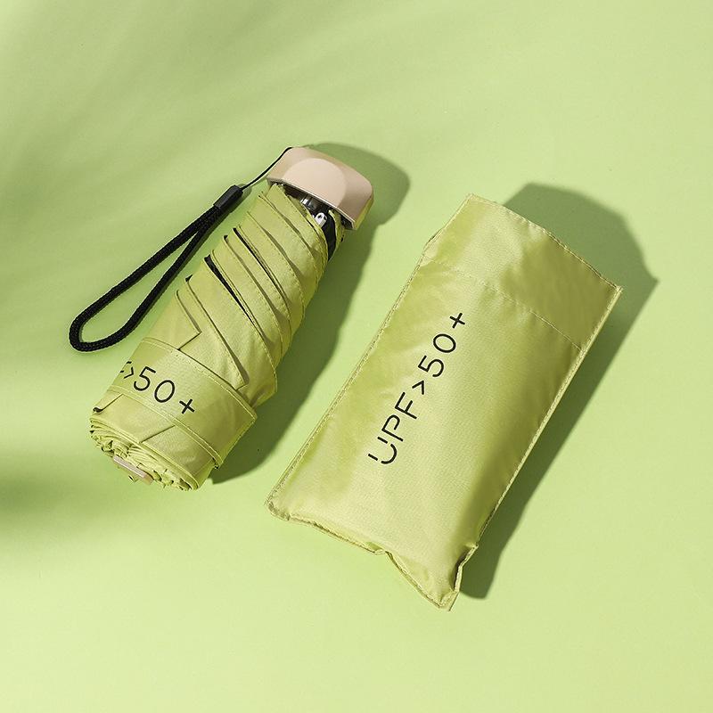 Compact Folding Umbrella 15cm Mini Portable Six-Fold Design Lightweight Travel Rain Sun Protection with Small Size and Easy Carry