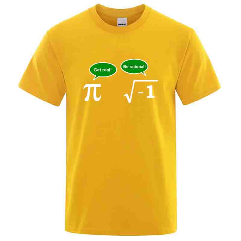 Summer Round Neck Math Formula Graphic Printed T-shirts Fashionable Casual Pure Cotton Short Sleeved Men's T-shirts