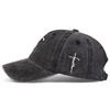 Unisex Letter Cross Embroidery Wash Baseball Caps Spring and Autumn Outdoor Adjustable Casual Hats Sunscreen Hat Sports Cap