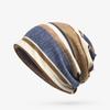 Cokk Cotton Beanie Men Turban Hat Skullies Beanies Hedging Cap Knit Stripe Caps Bonnet Hat Scarf Baggy Cap Collar Casual